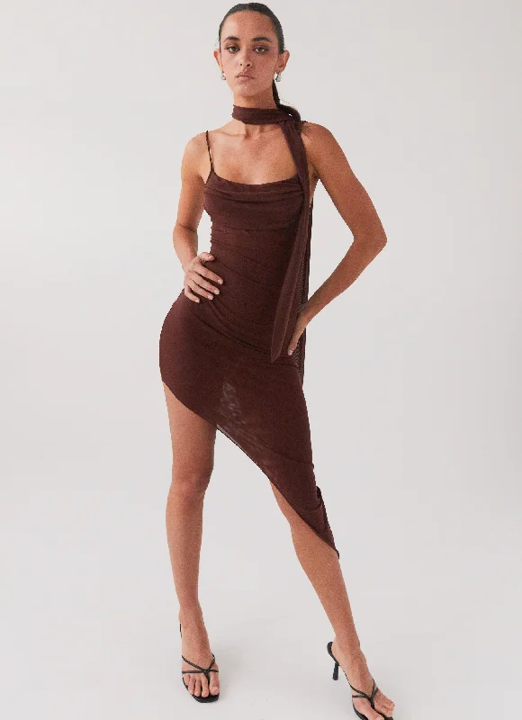 In Your Dreams Midi Dress - Dark Mocha