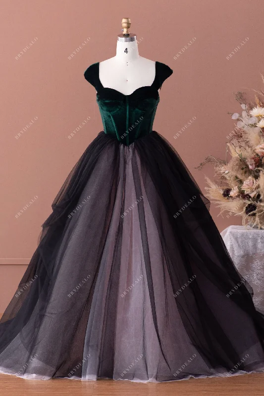 Victoria Two-Tone Velvet Tulle Ballgown Dress