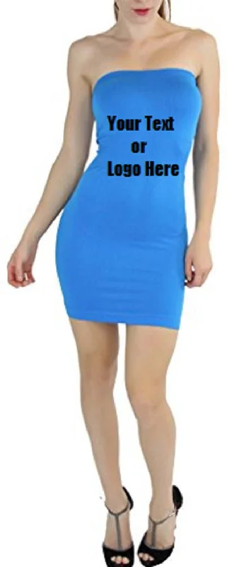 Custom Personalized Designed Womens Seamless Strapless Tube Dress