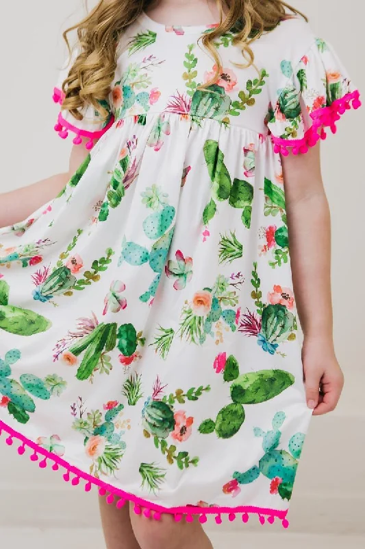 Cute Cactus Pom Pom Dress