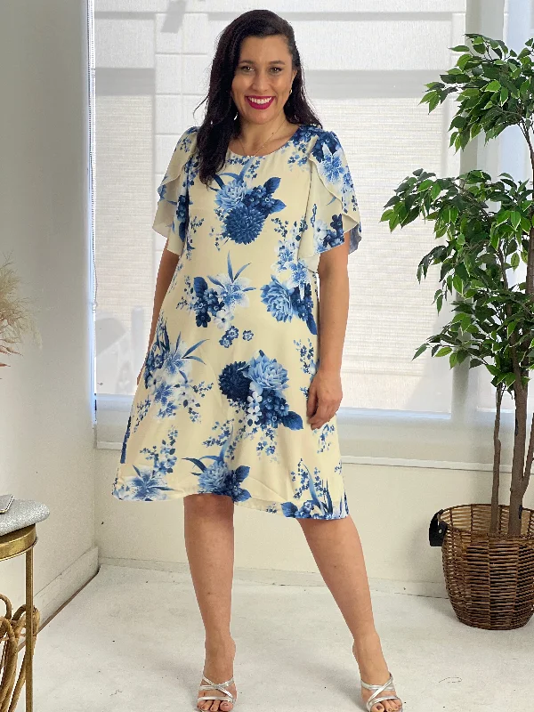 Darby Blue Floral Event Dress