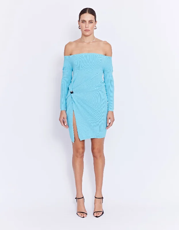 DEEMA KNIT DRESS | AQUA