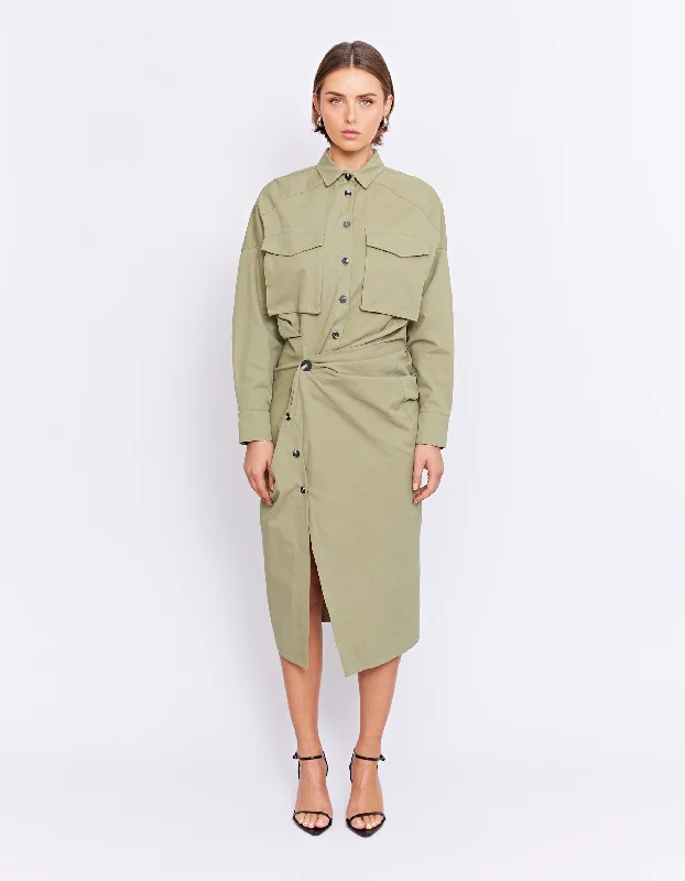 FORBES TWIST DRESS | PISTACHIO