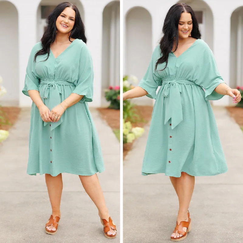 Hopelessly Yours Dress, Sage