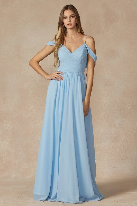 JULIET 262 Flutter Sleeve Formal Bridesmaid Dress with Cascade Back