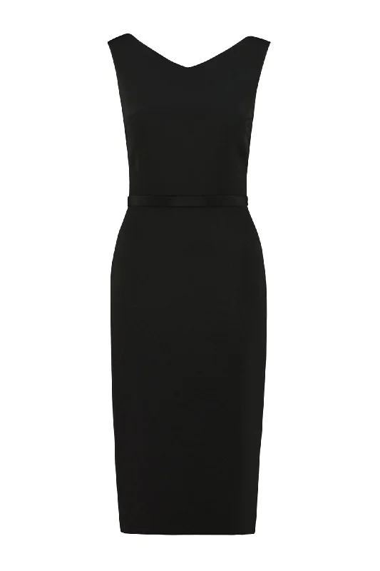 LAGENANDRA LITTLE BLACK SILK PENCIL DRESS