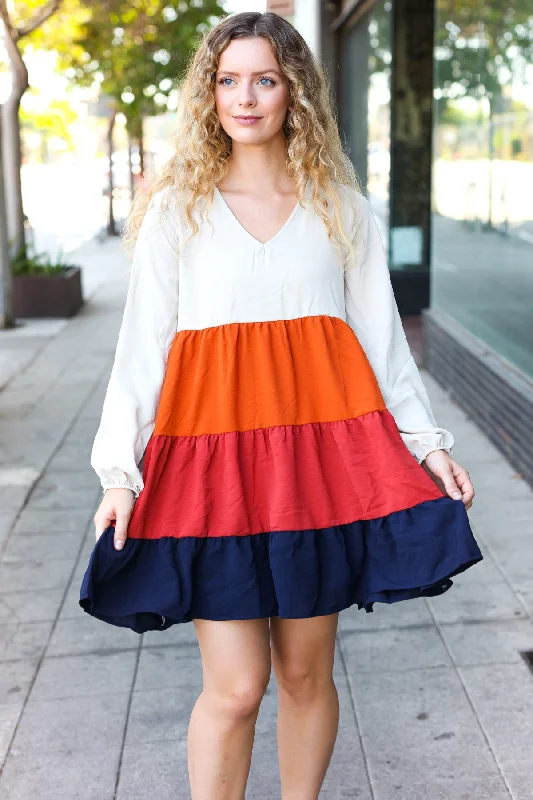 Multi Lined Color Block Dress