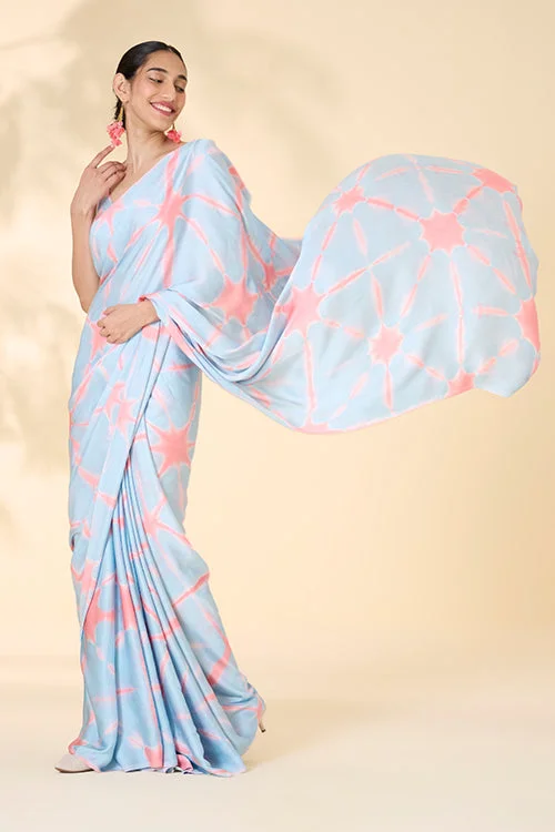 Okhai "After Rain" Tie-and-Dye Modal Silk Saree with Blouse Piece