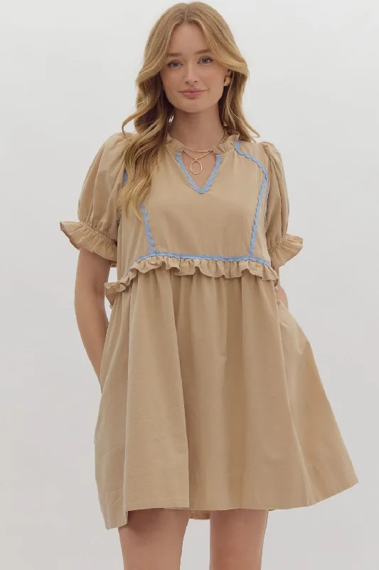 Open Heart Puff Sleeve Dress