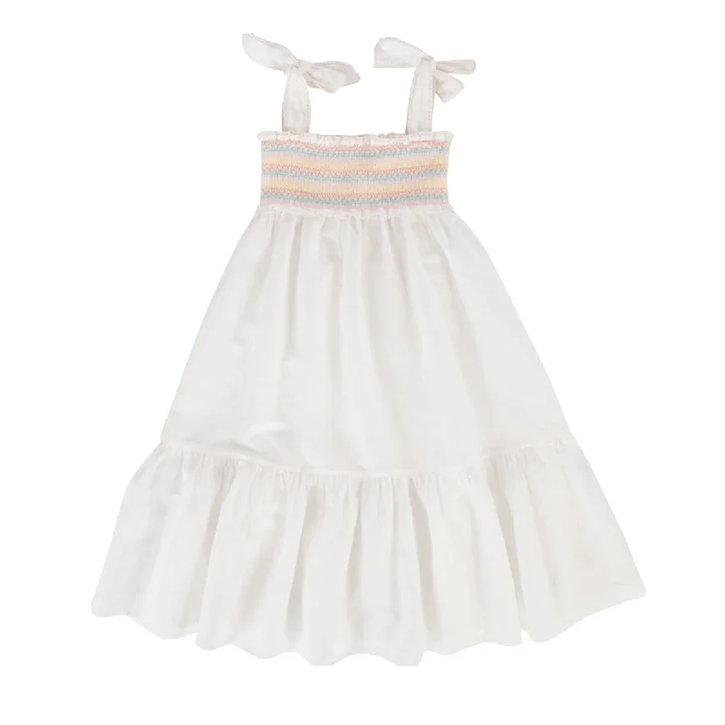 Peggy Sierra Dress - White Cotton Linen