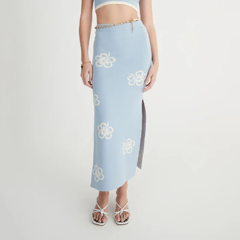 Claude Skirt - Blue Hibiscus