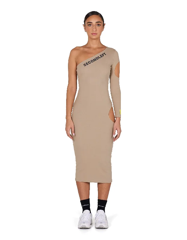 S1 One Sleeve Dress - Beige