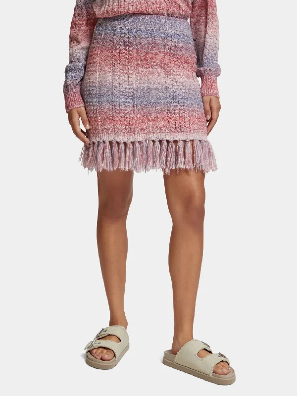 Space-dyed knitted skirt