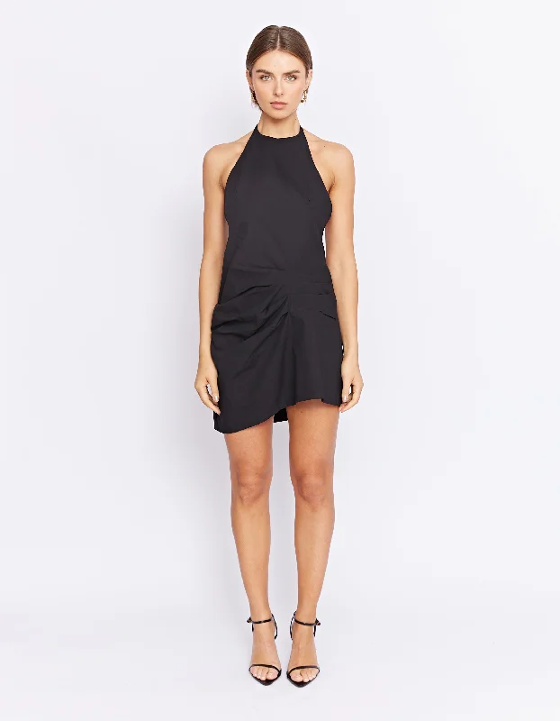 TORRENCE HALTER DRESS | BLACK