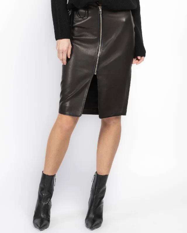 Leather Skirt With Zip