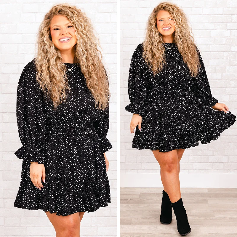 Who I Will Be Romper, Black Polka