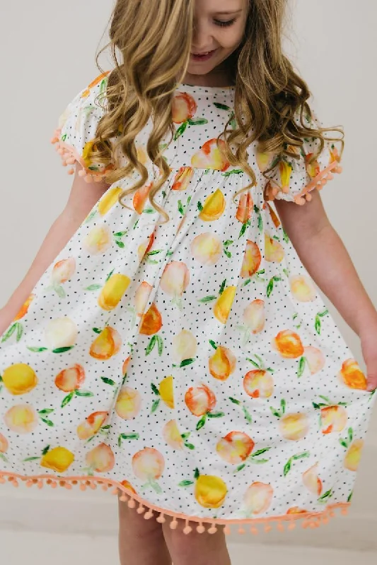 SALE You're a Peach Pom Pom Dress