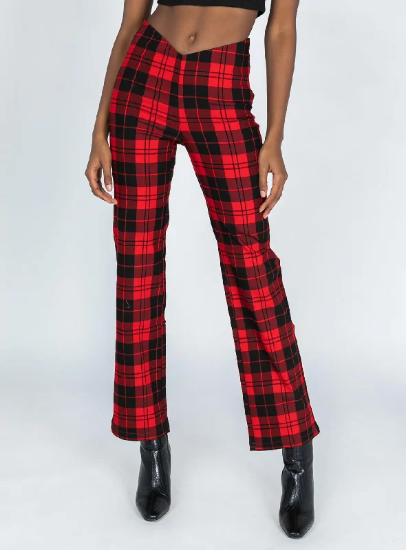 Zara Pant Red Check