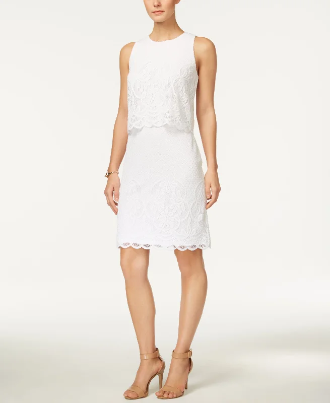 Charter Club Petite Lace Popover Sheath Dress