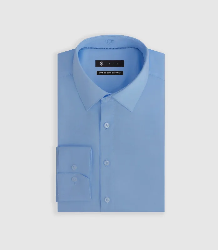 Chemise slim bleu glacé "Satinslim"