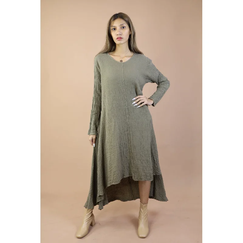 Fall and Winter Collection Organic Cotton Solid Color Dress LI0052 000001 00