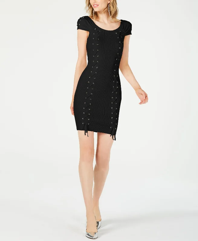 Guess Ribbed Lace Up Dress