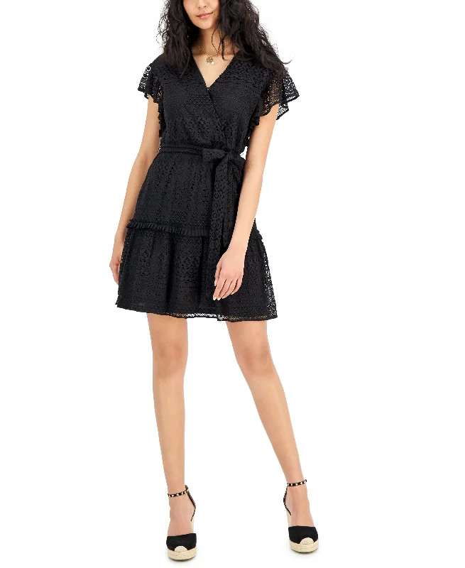 International Concepts Womens Lace Tie Waist Dress