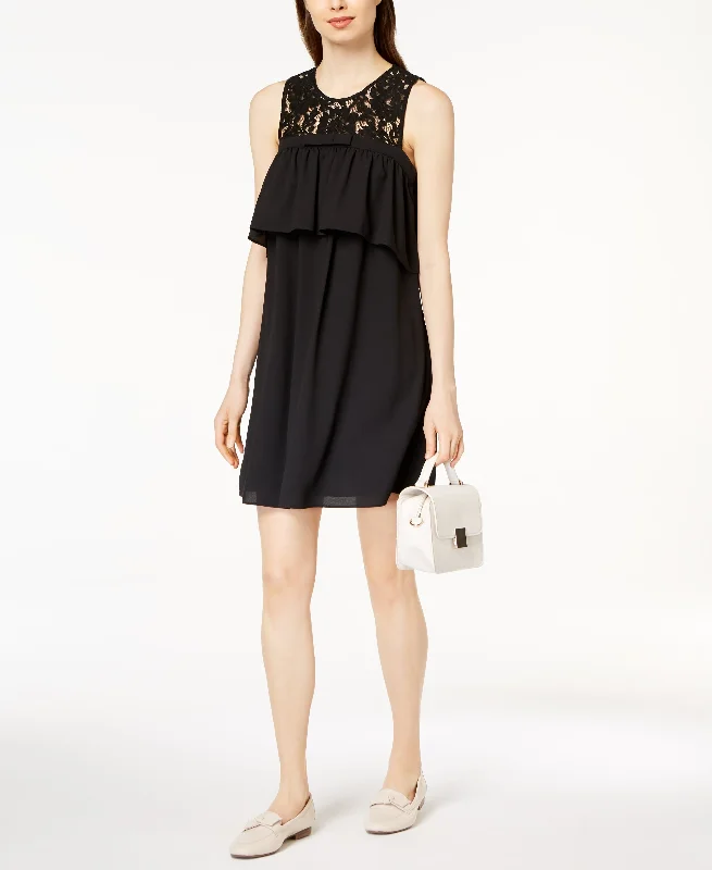 Ruffled Lace-Trim Dress