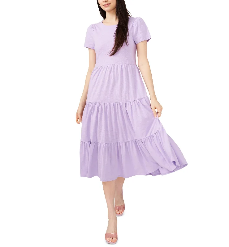 Riley Rae Lacey Tiered Puff Sleeve Dress