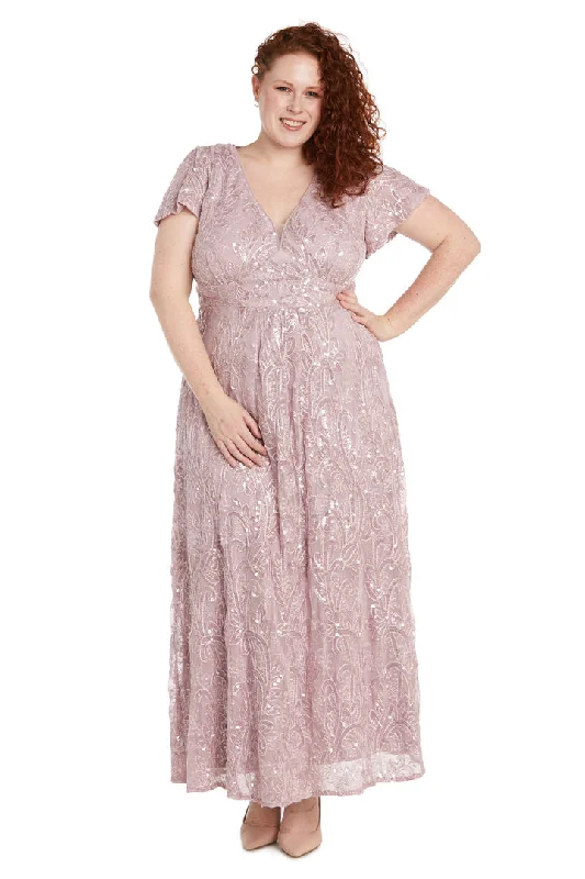 R&M Richards 1041W Long Formal Plus Size Mother of the Bride Dress